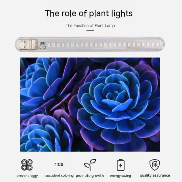 LED Plant Grow Light, USB Indoor Plant Grow Light, 5V skrivbordslampa för växttillväxt