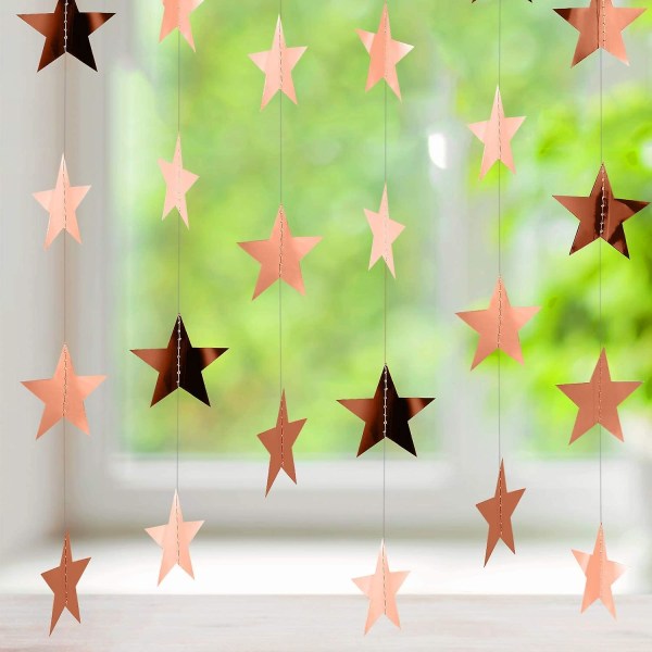 130 fot Glitter Star Paper Garland Banner Hängande Dekoration Fo