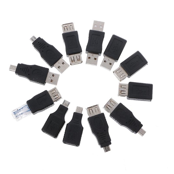 USB 2.0 A Hane Till USB B Mini Micro Female Adapter Converter