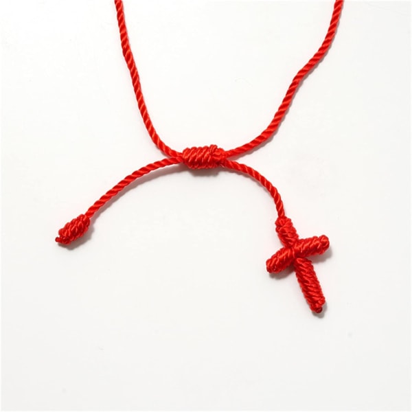 5st rött rep armband flätat rep knutar armband korshängande armband för par familjevänner (röd)  red