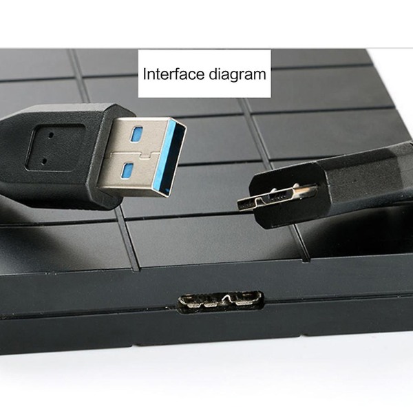 30 cm Svart Mini Bärbar USB 3.0 Hane A till Micro B Datakabel Sladd Blytråd för extern hårddiskdisk