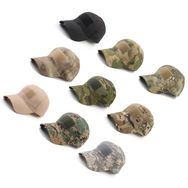 Män Baseball Cap Camo Taktisk Hatt Army Militär Utomhus Camo Sommar Casual Mesh Kepsar ash