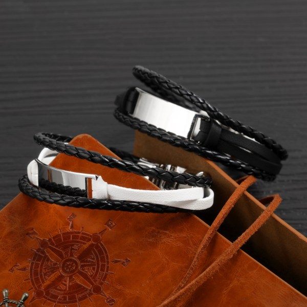 Läderarmband Flerlagers vävt läderarmband - anpassningsbart i flera färger 4