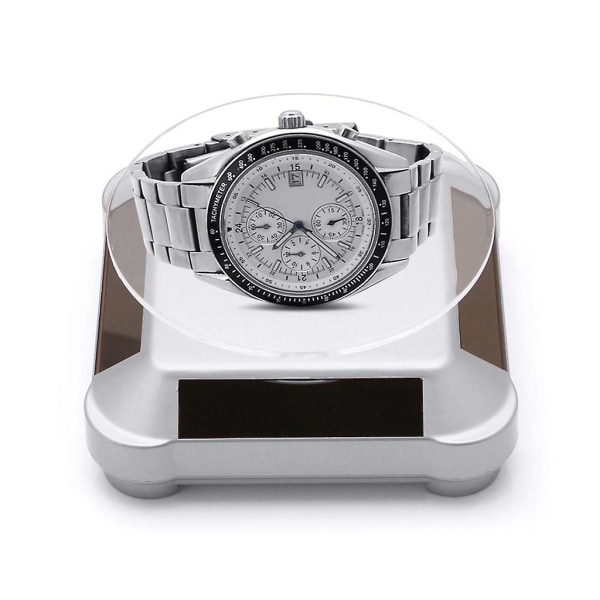 360 roterande skivspelare Power för watch smycken display stativ Silver