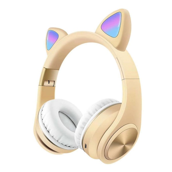 Cat Ear Led Light Trådlöst hopfällbara Bluetooth-kompatibla hörlurar som blinkar