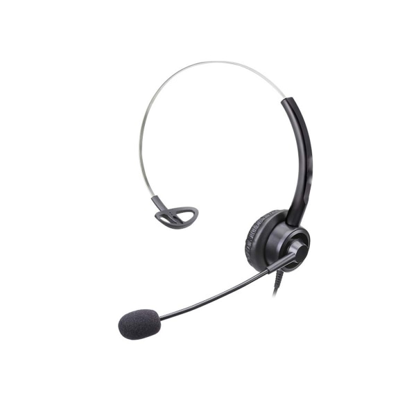 USB Single Ear Headset, PC-hörlurar med mikrofonbrusreducering och ljudkontroller, Call Center Headset