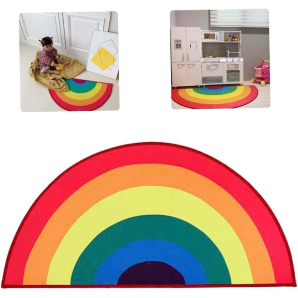 Regnbågsmatta Färgstark matta Golvmatta Barn Dörrmatta för rumsdekoration, Hem Köksmaterial