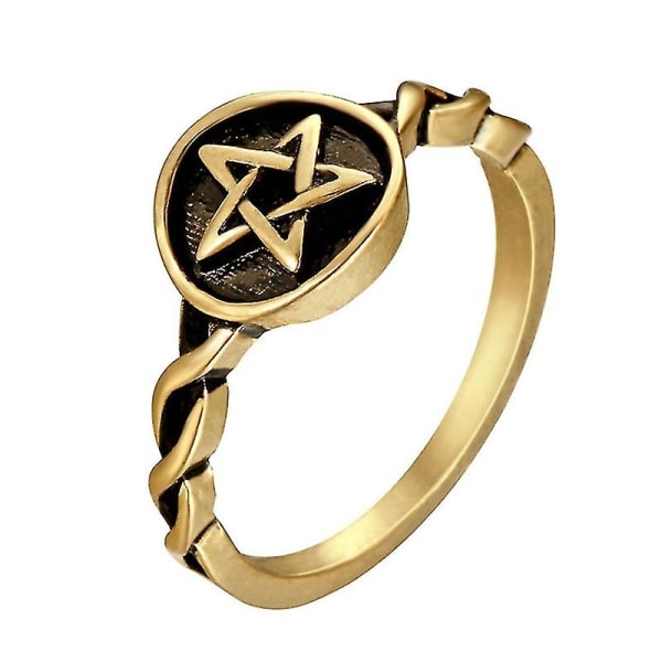 Pentagram ring hip-hop populära tide män retro ringfinger ring smycken 3 st
