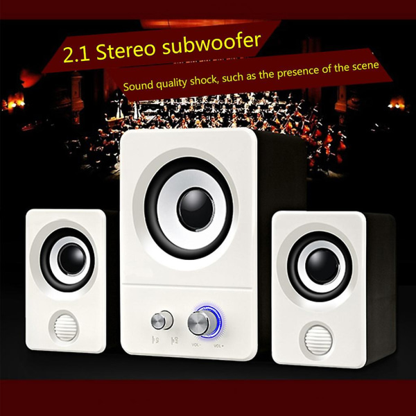 Multimedia Stereo Subwoofer Notebook Stationär dator 3.5 Mini Högtalare USB Power