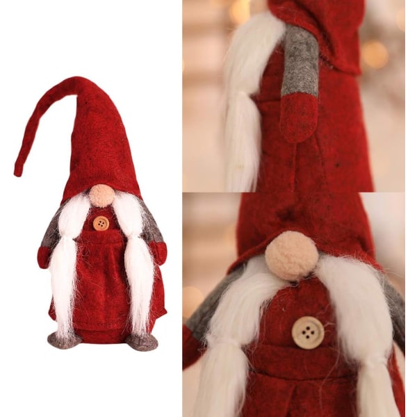 Jultomte Svensk Skandinavisk Tomte Tomte Nisse Festival Dekoration Tillbehör Plyschdocka Present red