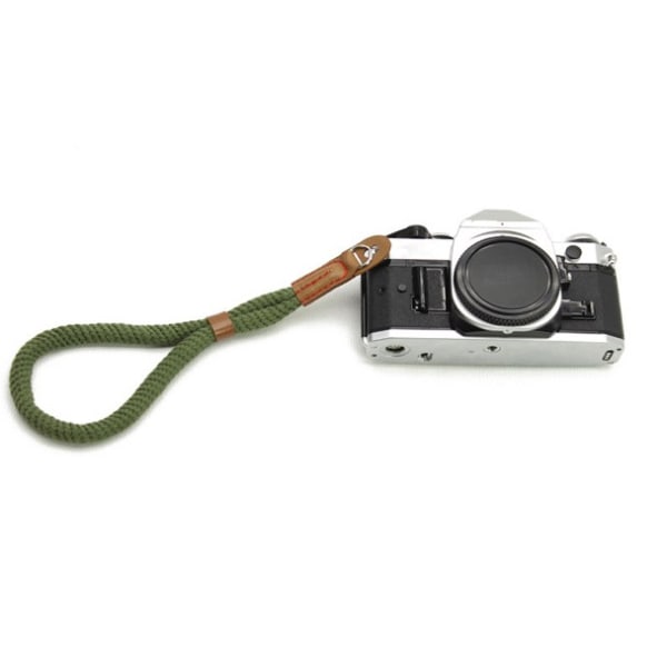 Mikro-enkel handledsrem i ren bomull lämplig för Leica avståndsmätare kamera handledsrem x100ta6000 runda hål kamera ArmyGreen