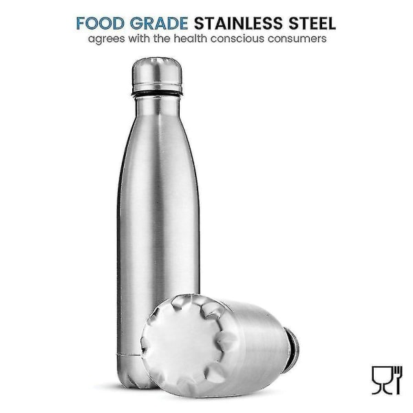 500 ml dubbelväggisolerad vakuumflaska Cola vattenöl termos för sportflaska (silver) 1 st vit