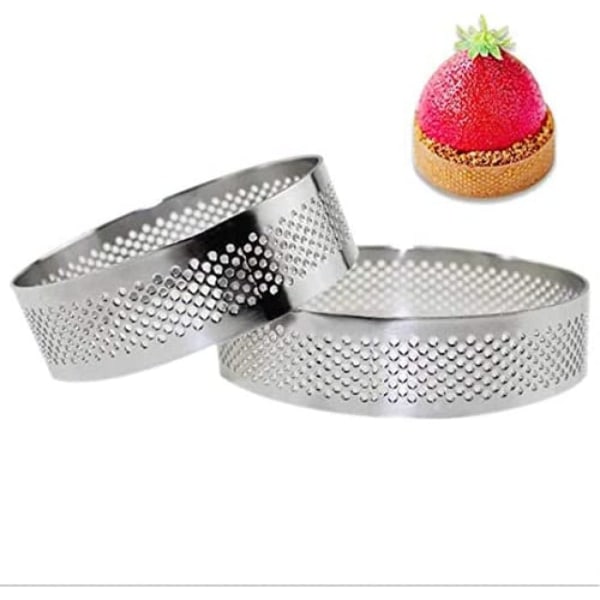 Rund tårta i rostfritt stål Ringtorn Paj Form Bakverktyg för matlagning Crumpets Ägg Bakverk Mousse Desserter 9cm 8st