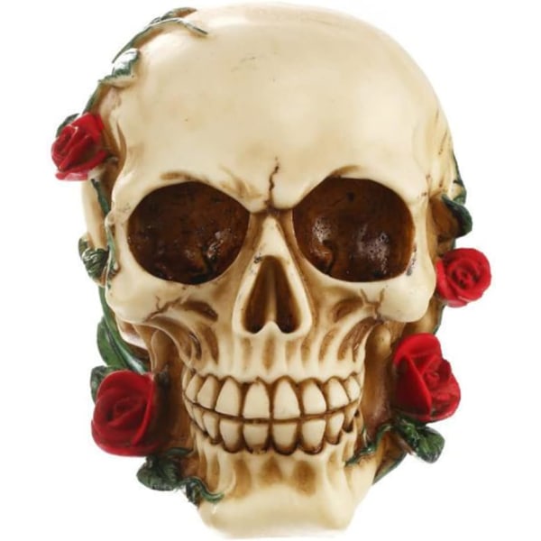 Halloween Skelett Hartsdekoration Realistiskt skelett med rosor Rotting Skelett Skulptur
