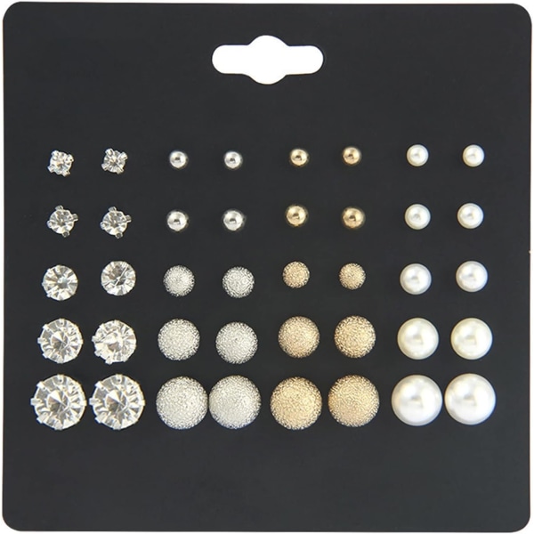5 set Simulation Pearl Earrings Set Crystal Pearl Ear Stud Set för tjejer kvinnor (flerfärgad)