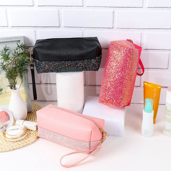 Fashion Shiny Cosmetic Travel Cosmetics Pouch Toalettartiklar Modeväska Bärbar kosmetikaväska Väska Bärbar toalettartiklar