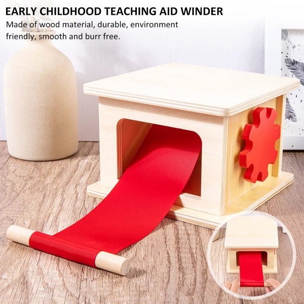 Tygrullare leksak Tidig pedagogisk trärullare leksak Montessorirullare leksak Förbättra finmotoriken Sensory Winder Dra leksak Winder-Weaving