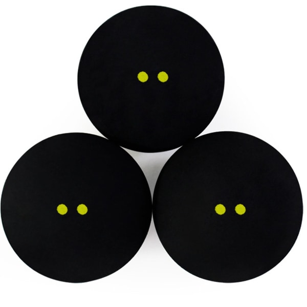 Squashspelboll med dubbla gula prickar är superlångsam och elastisk, lämplig för professionella spelare