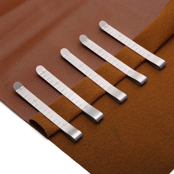 Syklämmor set i rostfritt stål Fållklämmor Måttlinjal Quiltningstillbehör för clips, nålning och märkning