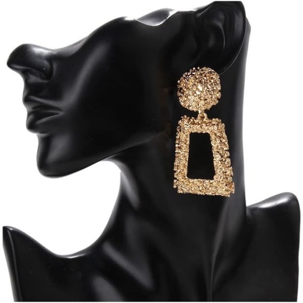 Kvinnor Maxi Drop örhängen Stora geometriska hänge örhängen Bröllopsuttalande Smycken Kvinnliga Bijoux 4 Par - Guld örhängen