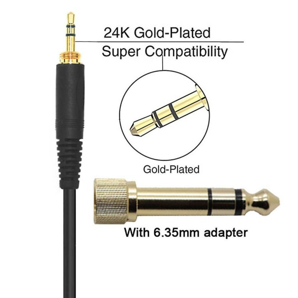 För Akg Q701 K702 K267 hörlurar Kabelförlängningssladd Tråd 6,35 / 3,5 mm