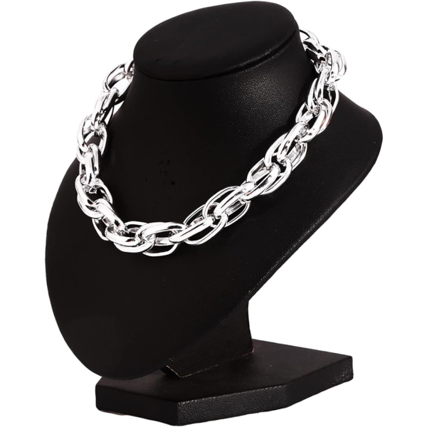 2st Enkelt Twist Chain Halsband Metallkedja Rep Halsband För Män Kvinnor (Guld) Silver