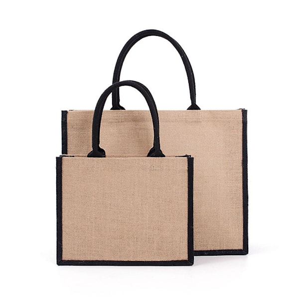 Jute Burlap Tote Bag Stora återanvändbara matkassar med handtag Shopping Handväska Reseförvaring Organizer 45*35*16cm