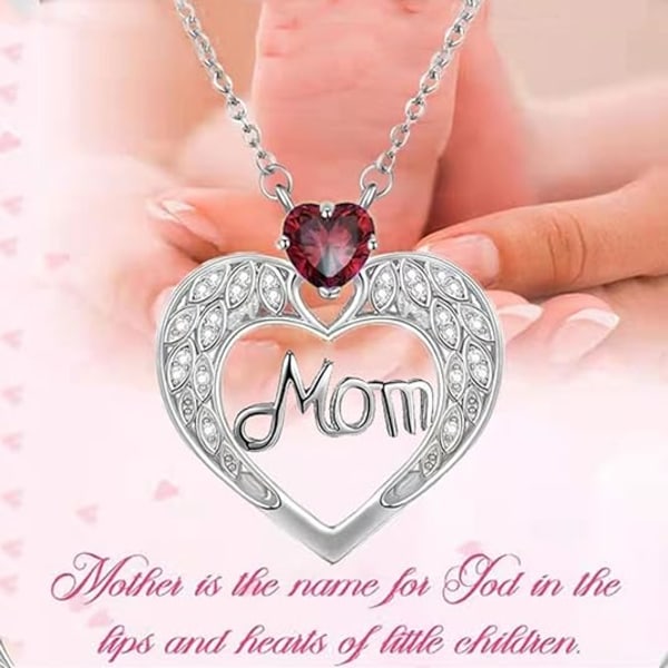 Mamma Diamond Heart Halsband Hänge, Love Charm Hollow Smycken Tillbehör, Jubileumsfödelsedagspresent till hennes kvinna från dotter Son