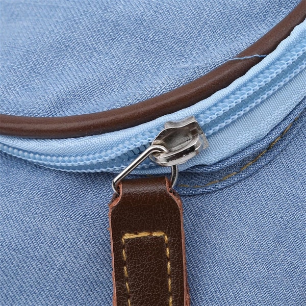 Bärbar jeansväska Multi Pocket Crossbody axelväska för tonårsflickor kvinnor light blue