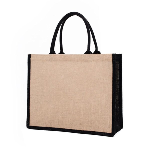 Jute Burlap Tote Bag Stora återanvändbara matkassar med handtag Shopping Handväska Reseförvaring Organizer 45*35*16cm