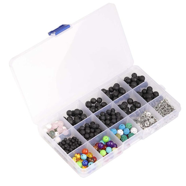4-8 mm lösa pärlor Lava pärlor Kristallsträng blandad färg Box Set för gör-det-själv smycken Halsband Armband Tillbehör