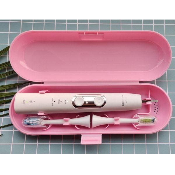 2st elektrisk tandborste case, elektrisk case Plast Bärbar Färgglad Robust hållbar elektrisk tandb pink