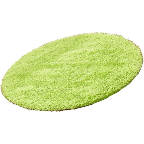 Rund matta Halksäker plysch fluffig matta för vardagsrum Badrum Sovrum Grön matta 2st