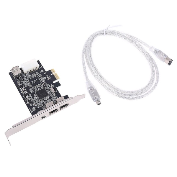 Pcie 3 portar Firewire kabel expansionskort Pci Express 1394b 1394a Ti Xio2213b Chipset Adapter