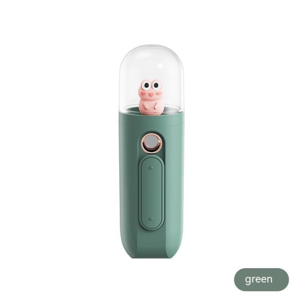 Vattenspruta Söt tecknad husdjursvattenspruta USB handhållen luftfuktare green dq-603