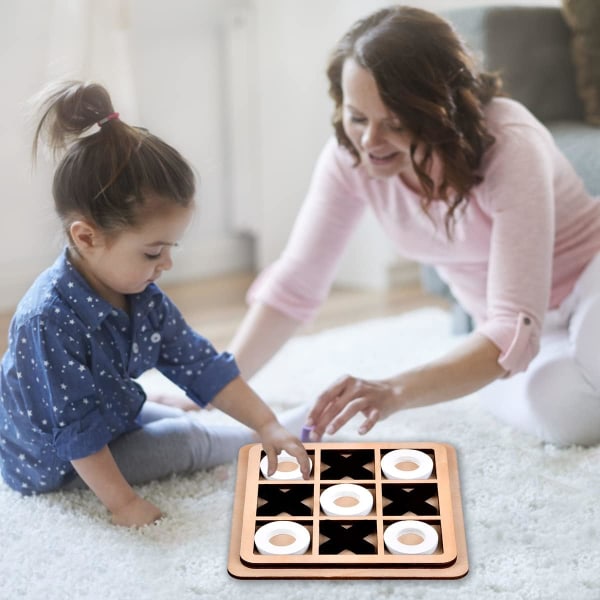 3st tränöttor och korsspel Tic Tac Toe Brädspel Pedagogiska leksaker Barn och vuxna Brädspel i trä för familjer Trave