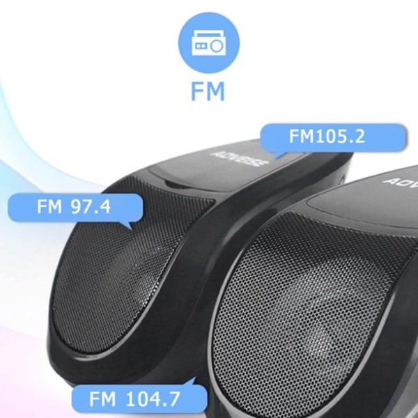 Ny motorcykel Audio MP3 Bluetooth -radio med ljusmodifierad pedal elbil högtalare power black red