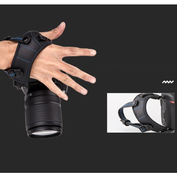 SLR kamera handledsrem mikrofiber läder snabb kamera handledsrem 5D3 5D4 D850 säkerhetsreplås black U-shape