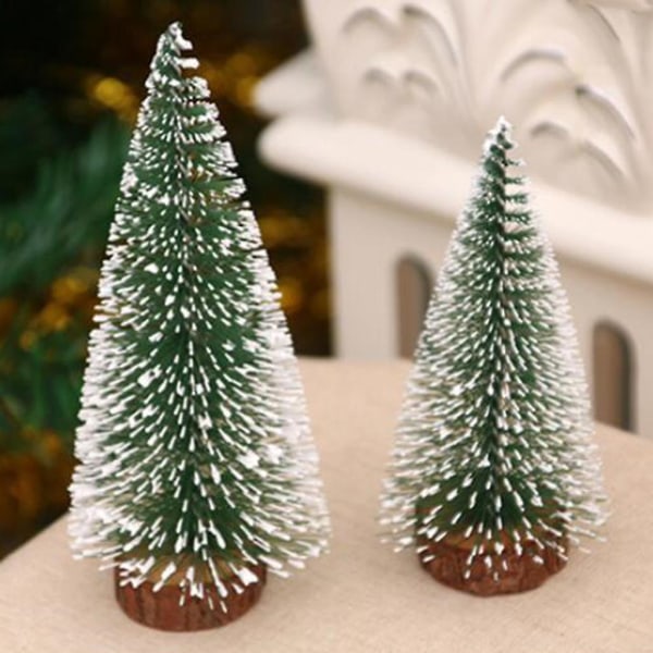 Mini julgran Holiday Festival Party Ornament med trä bas 20 Cm H10Y