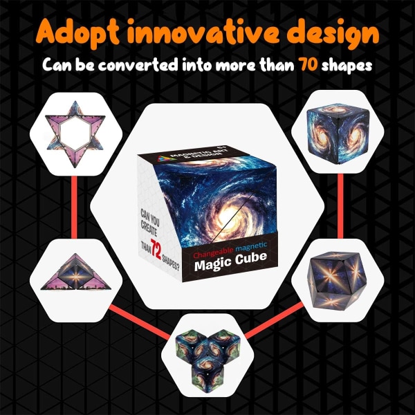 Shape Shifting Box 3D Magnetic Magic Cube Magnet Fidget Toy förvandlas till över 70 former 3D Magic Cube Pussel för barn och vuxna