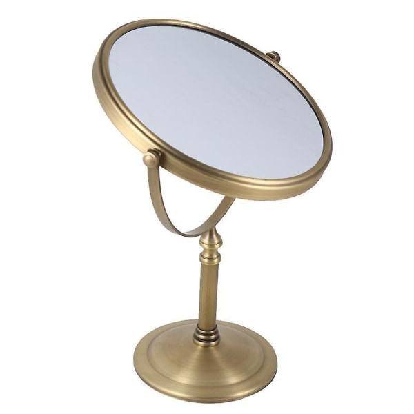 Dubbelsidig sminkspegel Förstoringsspegel för hem sovrum badrum|Smink speglar(Gyllene) 1st