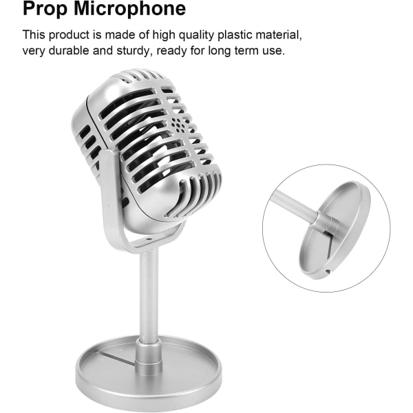 Mikrofon, plastpropmikrofon Fakemikrofon för filmning Ersättning för propmikrofon för ersättning för present