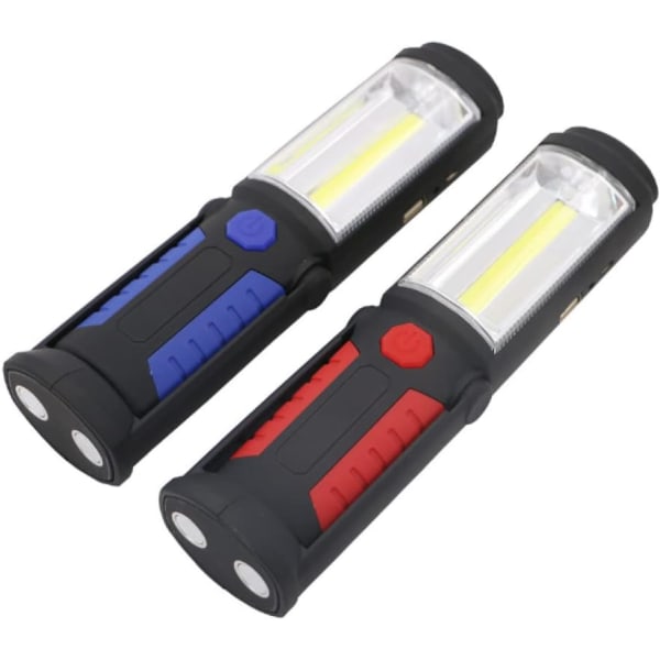 Ficklampa arbetslampa COB LED magnetisk arbetslampa för utomhusbruk, batteri med USB stil blue