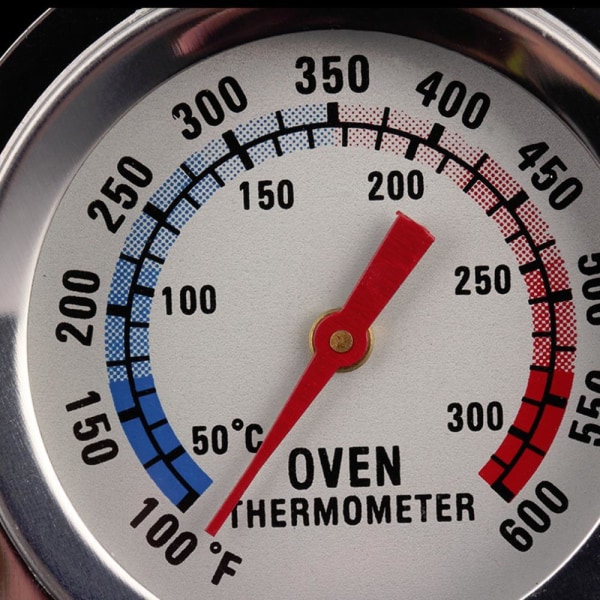 Ugnstermometer i rostfritt stål för användning med fläkt, gas, el, pizzaugn, fritös eller spishäll 1