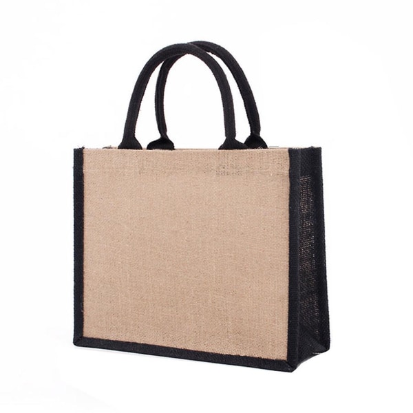 Jute Burlap Tote Bag Stora återanvändbara matkassar med handtag Shopping Handväska Reseförvaring Organizer 45*35*16cm