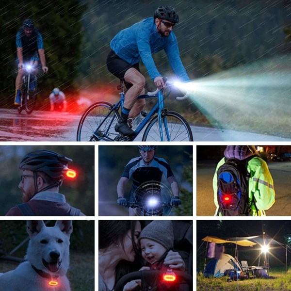 Super Bright Bike Light Front LED Bakre Bakljus Night Riding Safety Bike Light Vattentät