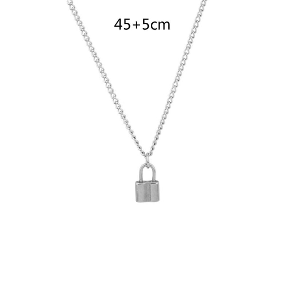 Mini hänglås hängande halsband Titanium Rolo Cable Chain halsband modesmycken