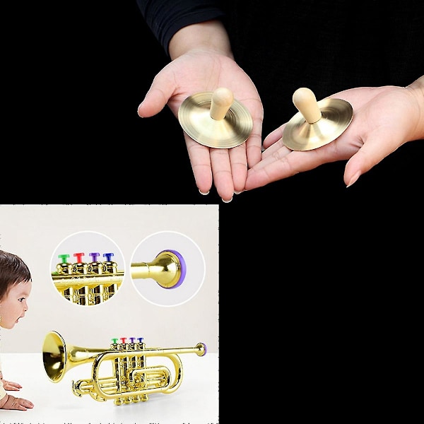Barnmusikinstrument, blåsinstrument trumpet och slagverk
