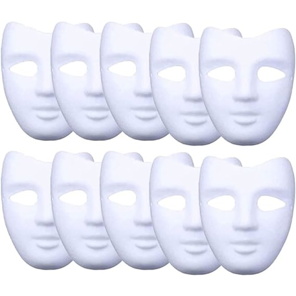 DIY White Paper Mask Pulp Blank Handmålad Mask Personlighet Creative Free Design Mask