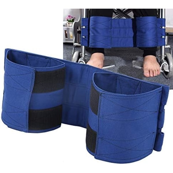 Benstödsbälte, justerbar elasticitet för rullstolsfotstöd i bomull, justerbar benstödsrem Säkerhetsbälte